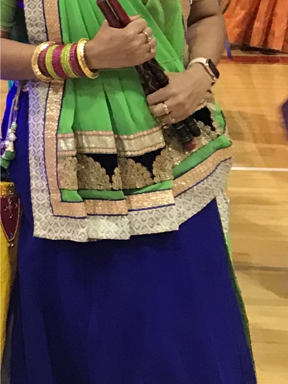 Elegant Royal Blue Pink light Green Women's Lahenga Chaniya Choli 3 pc
